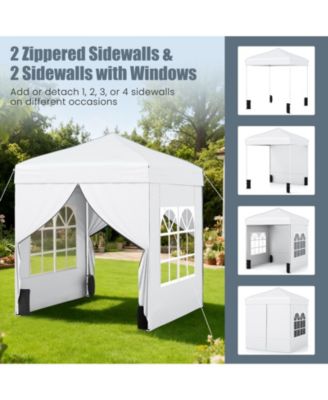 6.5x6.5 ft Pop-Up Canopy Tent with 4 Sidewalls and Wheeled Carry Bag