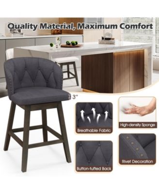 Counter Height Fabric Upholstered Bar Stools Set of 2