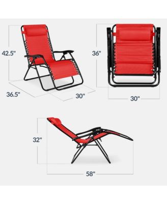 Set of 2 Extra Wide Zero Gravity Lounge Chair Recliners w/ Cup Holder