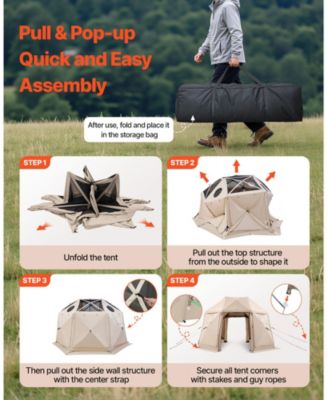 12 x 12 Ft Pop-Up Spherical Gazebo Screen Tent for 8-10 People