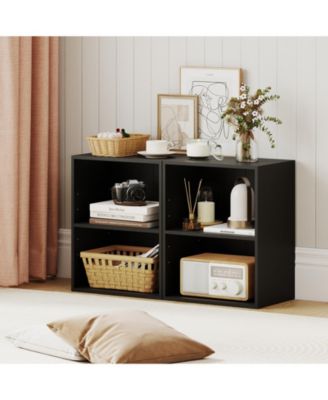 Two Cube Floor Standing Bookcase with Adjustable Shelf Positions