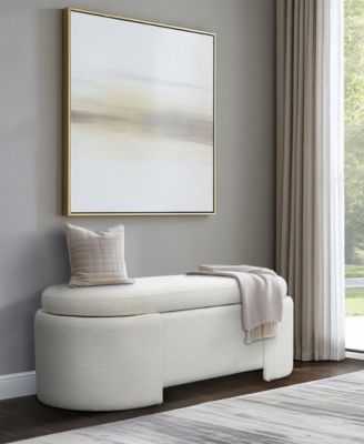 Leslie 48" Fully Upholstered Oval Storage Bench