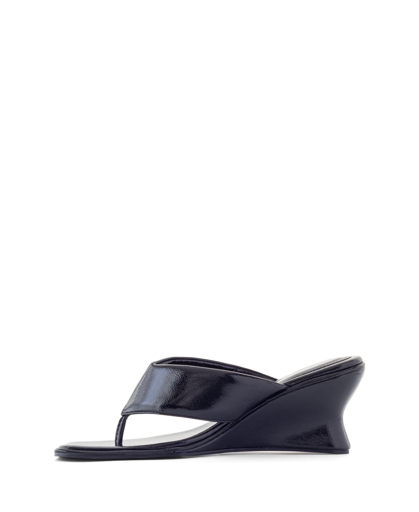 Женские туфли Therapy Australia Lennox Square Toe Wedge Thong Heel, цвет: Чёрный лаковый — фото 5