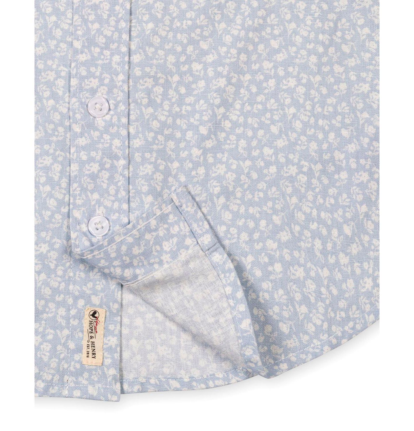 Рубашка Hope & Henry Linen Short Sleeve Shirt для мальчиков, цвет: Синий — фото 6