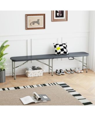 6 Feet Folding HDPE Bench with 1320 LBS Capacity and Handle Lock