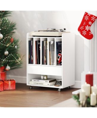 Record Player Stand Turntable Stand with Drawer and Record Holder