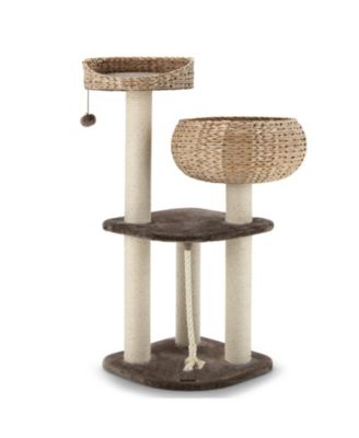 Cat Tree  Rattan Tower with Napping Perch Sisal