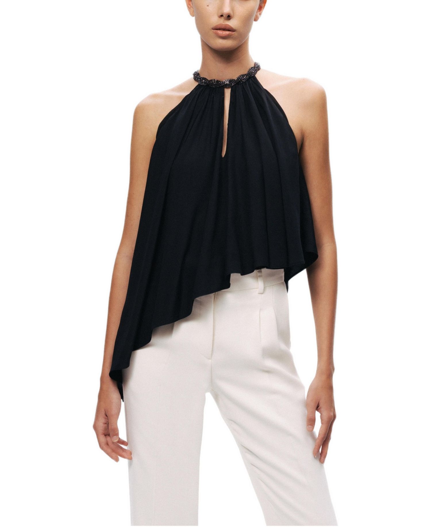Women's Embellished Halter Blouse