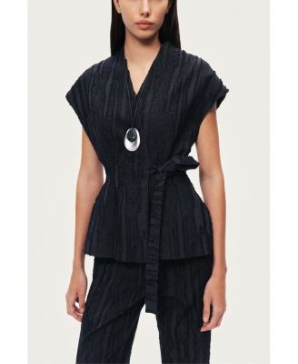 Women's Textured Belted Vest