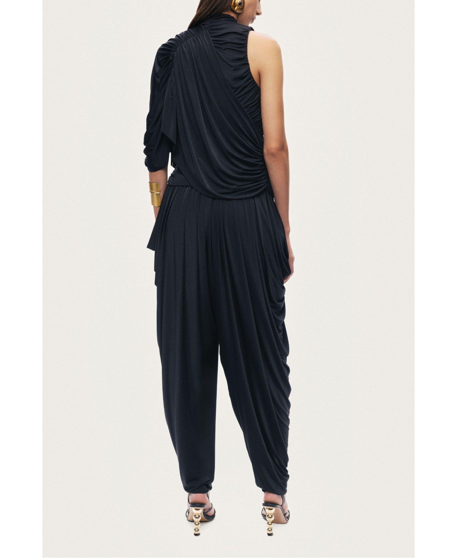 Women's Asymmetric Draped Blouse
