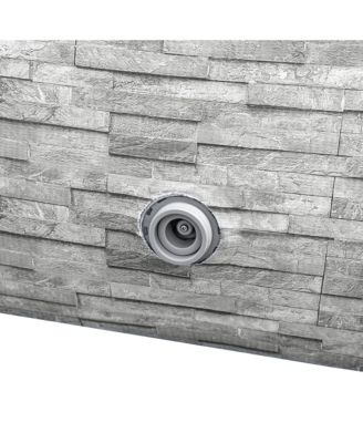 Fast Set 10' x 26" Stacked Stone Inflatable Swimming Pool Outdoor Set