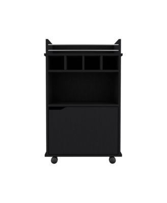 Bar Cart for Living Room with Bottle Storage and Open Shelf