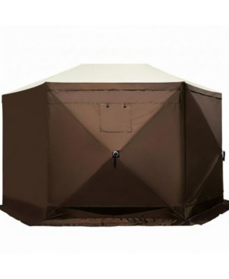  6-Sided Pop-Up Gazebo Screen Tent with Mesh Windows