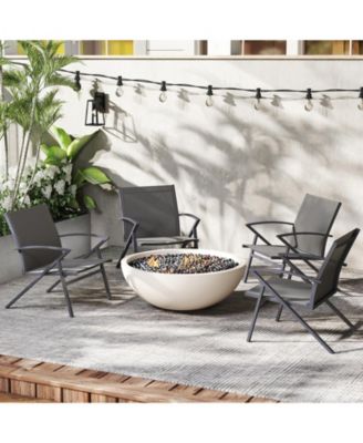 Patio Chairs Set of 2 Lawn Chairs with Heavy Duty Metal Frame