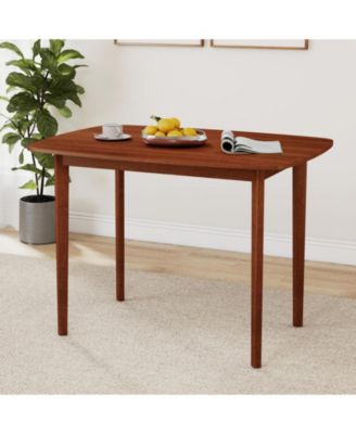 Rectangular Walnut Finish Kitchen Table for 2-4 with Triangular Bracing