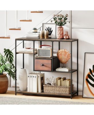 Behind Couch Console Table with Storage, Slim Entryway Sofa Table