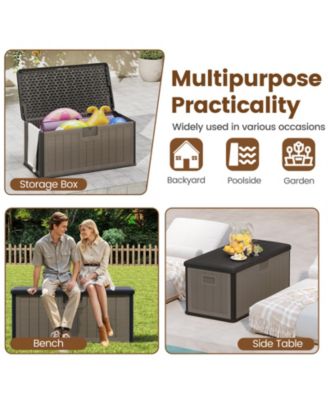  Waterproof HDPE Deck Box with Lockable Lid and Gas Strut