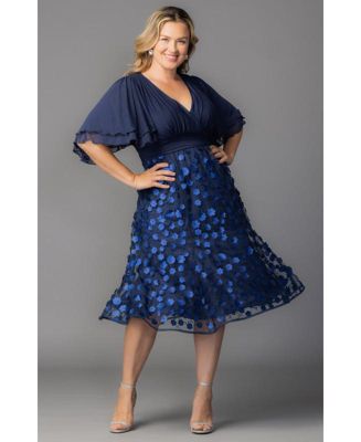 Plus Size Pretty Petals Mesh Cocktail Dress