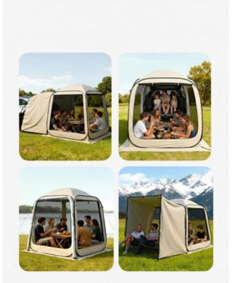 Pop Up SUV Tailgate Screen Tent 6x6 ft for 4-6 People with Carry Bag and Netting Sides