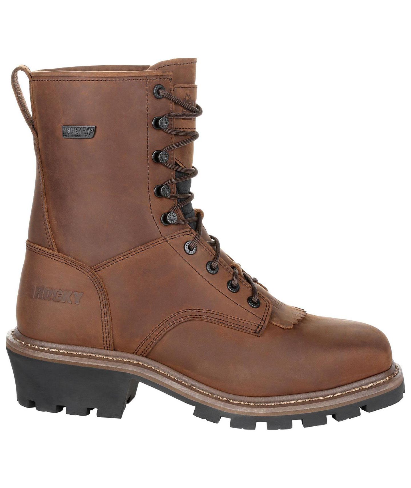 Мужские ботинки ROCKY Square Toe Logger Waterproof Work Boot, цвет: Тёмный коричневый — фото 2
