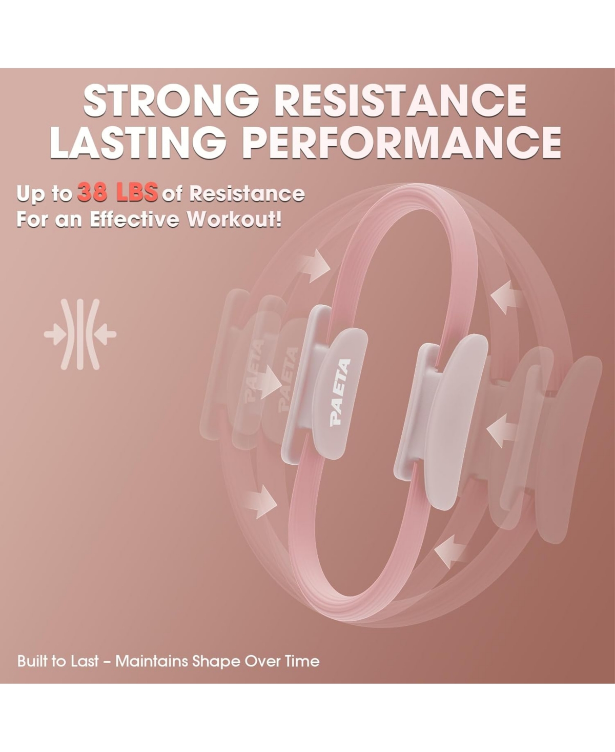 Mikolo Pilates Ring Set - 14" Magic Circle (38 lbs Resistance), 9.8" Pilates Ball, 5 Resistance Bands, and Exercise Guide Included for Home Workouts