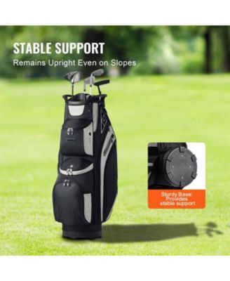 Golf Cart Bag with 14-Way Divider Top, 36" Premium Cart Bag with 13 Pockets, Handles, Dust Cover & Detachable Straps