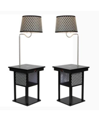 Madison LED Table & Lamp Combo Bundle with USB and Wireless Charging Pad, Set of 2