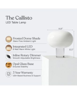  Callisto Oval Frosted Glass Modern LED Table Lamp