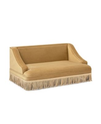 Performance Velvet Princess Pet Bed Sofa with Fringe Skirt by Duchess,Gold Yellow