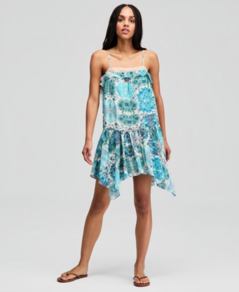 Женское платье And Now This Petite Square Neck Floral Mini, цвет: Синий
