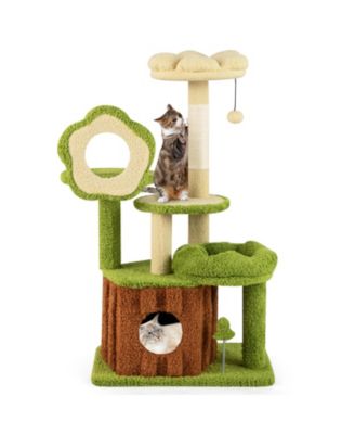Cat Tree 40 in Cute Multi-Level with Trunk Condo