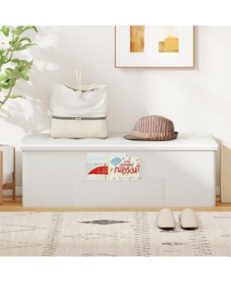 43-Inch Folding Storage Ottoman Bench with Foot Rest