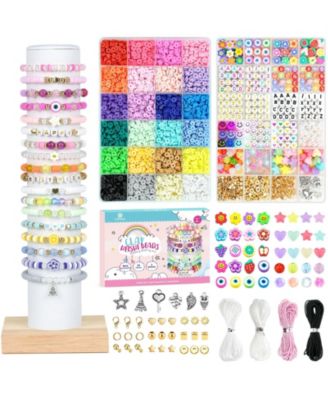 7500 Clay Beads Friendship Bracelet Making Kit Polymer Heishi Letter Charm Diy Arts Crafts Gifts Toys