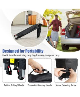 10 x 17.6 ft Pop Up Canopy Tent with Dual Half Awnings and Wheeled Carry Bag