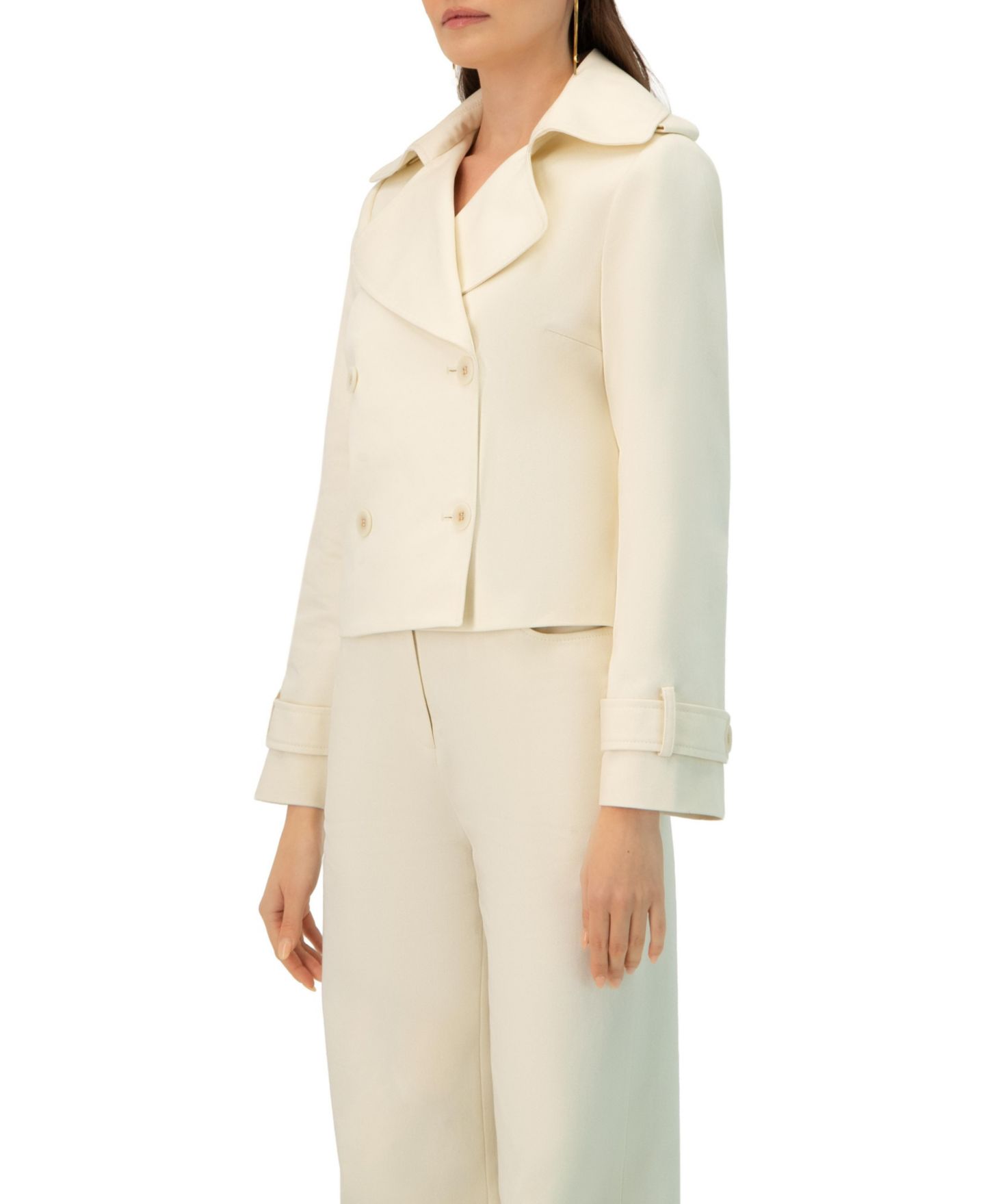 Женское пальто Ivonne Short Cotton Trench, цвет: Слоновая кость — фото 2
