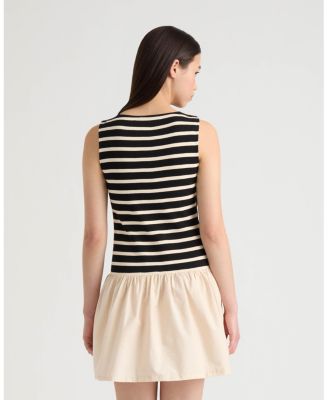 NVLT Women's Twofer Dress with Ruffled Poplin Skirt