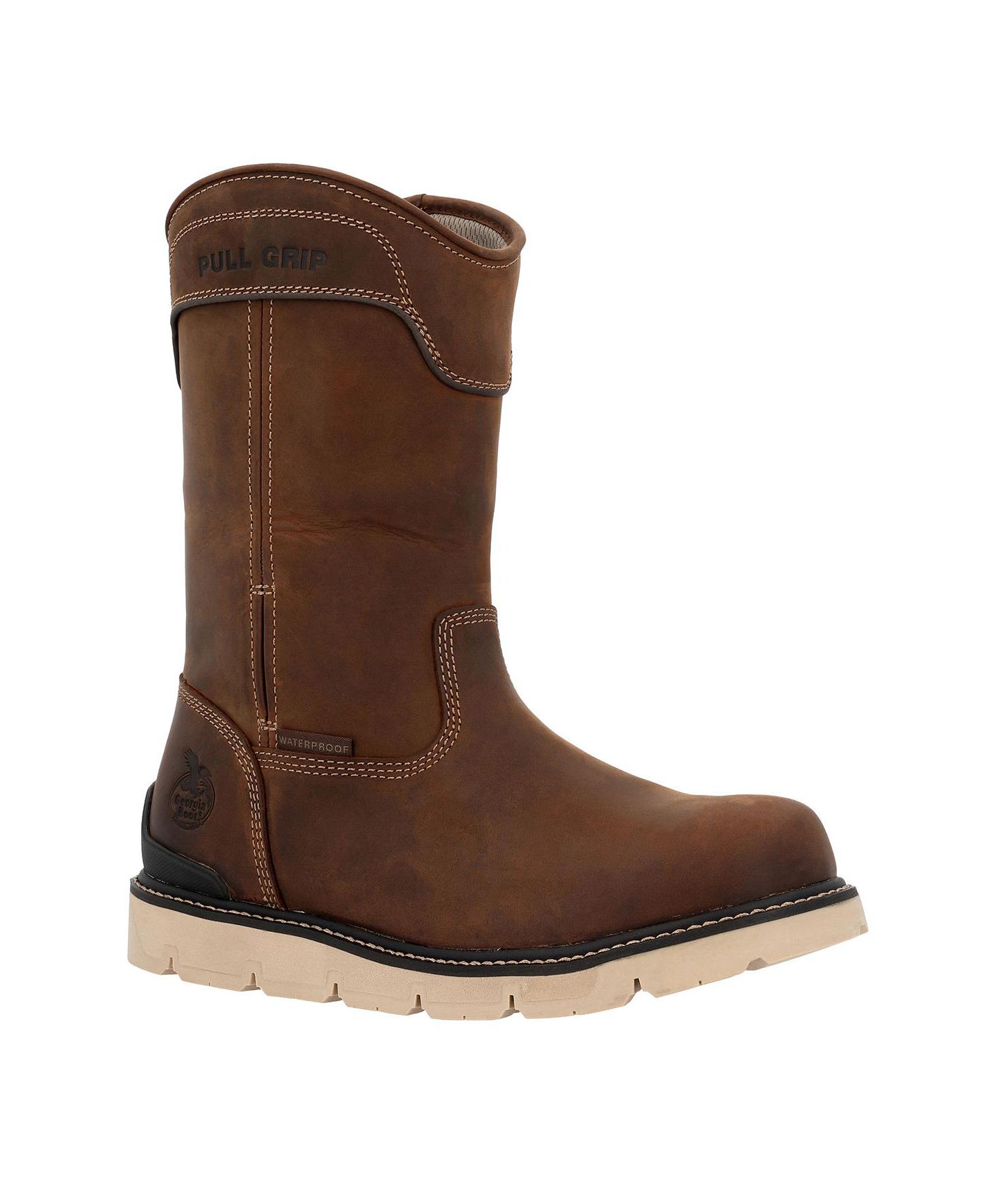 Мужские ботинки GEORGIA BOOT Carbon Flex Wedge 11inch Pull On Waterproof Work Boot, цвет: Коричневый — фото 1