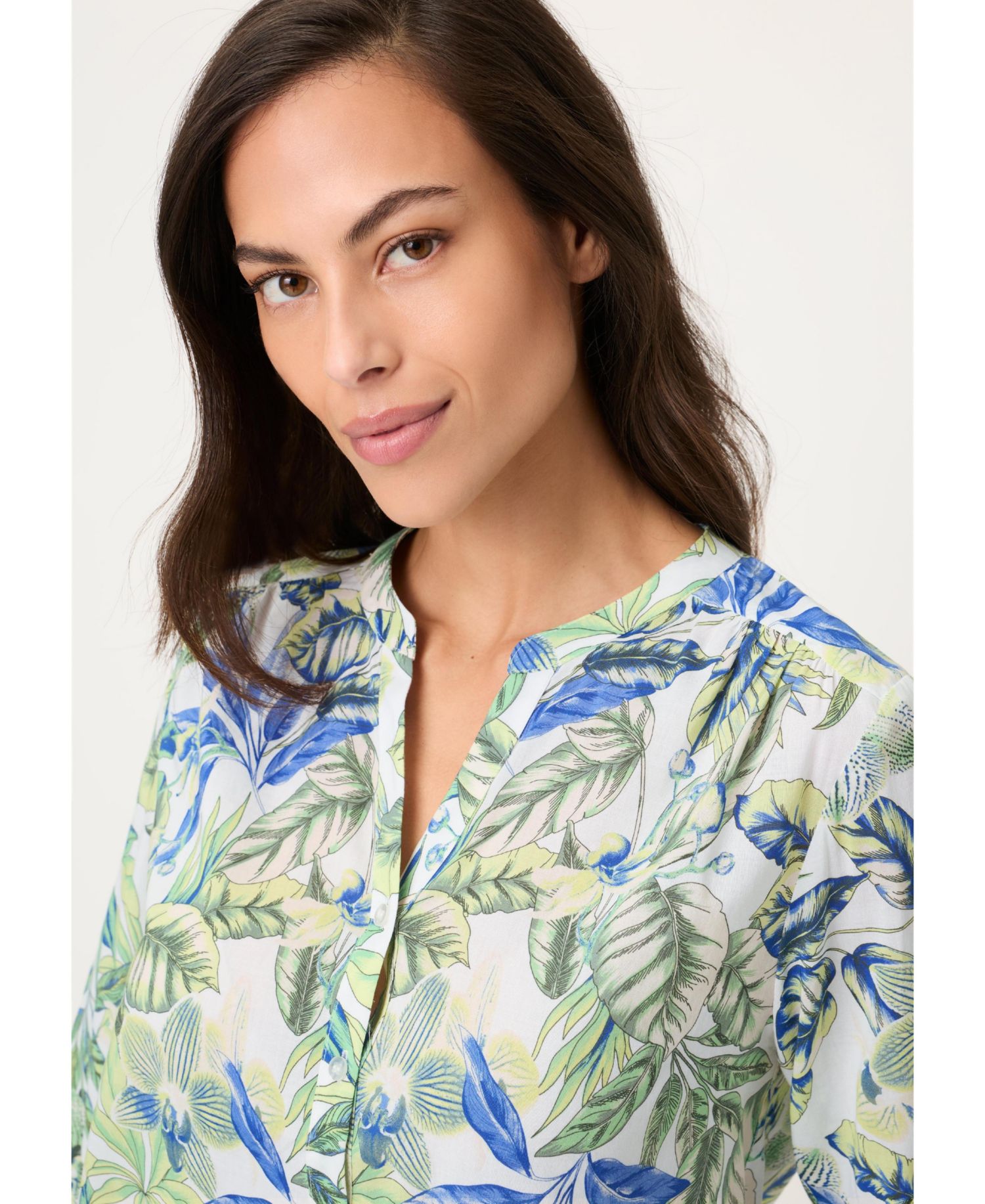 Women's Botanical Print Tunic Shirt