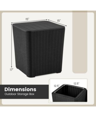 Outdoor Resin Storage Side Table with Removable Lid