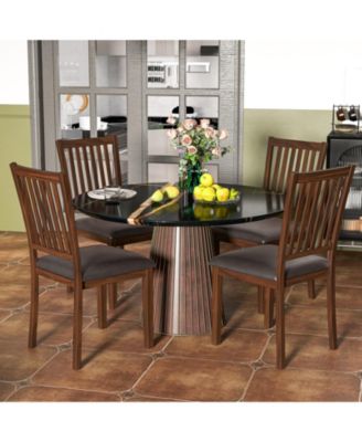 Upholstered Modern Dining Chair Set of 2 with Slanted High Backrest