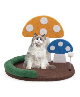 Cat Bed Mushroom Scratcher with Wide Bed and Sisal Panel
