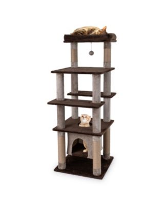 Cat Tree 58 inch with Swaying Aerial Condo and Plush Bed