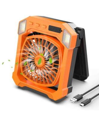 Camping Fan Solar Rechargeable Portable Outdoor Light 10000mAh