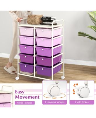 10-Drawer Rolling Storage Cart