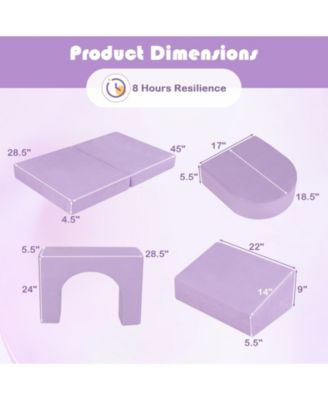 8-Piece Modular Kids Play Couch with Comfy Suede Fabric