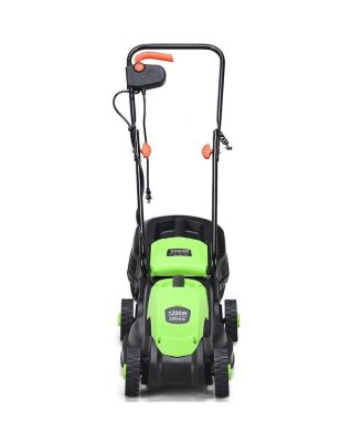 13 Inch Electric Push Lawn Corded Mower with Grass Bag