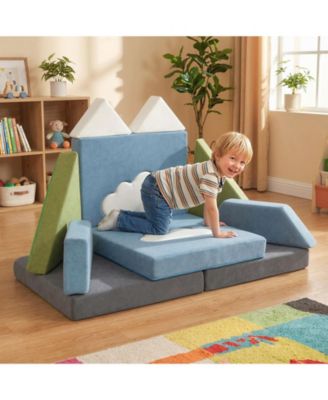 12 Pieces Snow Mountain Theme Toddler Foam Building Fort