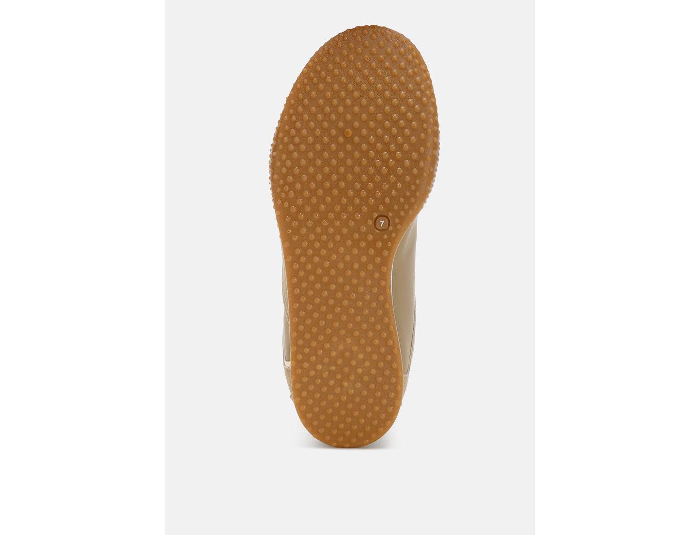 Женские кроссовки London Rag Zuccia Comfortable Lace-Up, цвет: Бежевая искусственная кожа — фото 5
