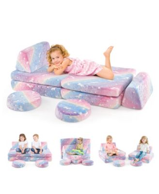 Modular Kids Play Couch Set Glow in the Dark with Portable Handles