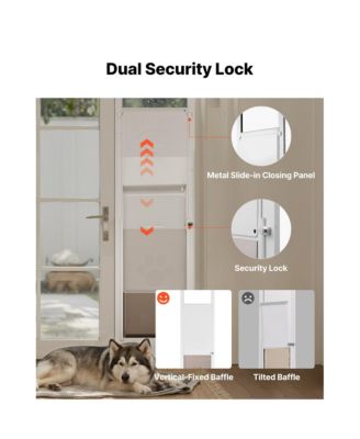 Dog Door for Sliding Glass 91-96 inches XL Flap Aluminum